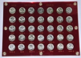 PARTIAL SET of MERCURY DIMES in HOLDER - 1934 to 1945-S - 35 COINS