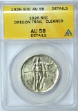 1926 OREGON TRAIL COMMEMORATIVE HALF - ANACS AU58 DETAILS