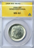 1926 SESQUICENTENNIAL HALF - ANACS MS62