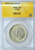 1946 IOWA COMMEMORATIVE HALF - ANACS MS62