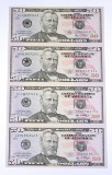 UNCUT SHEET of FOUR (4) 2006 $50 NOTES