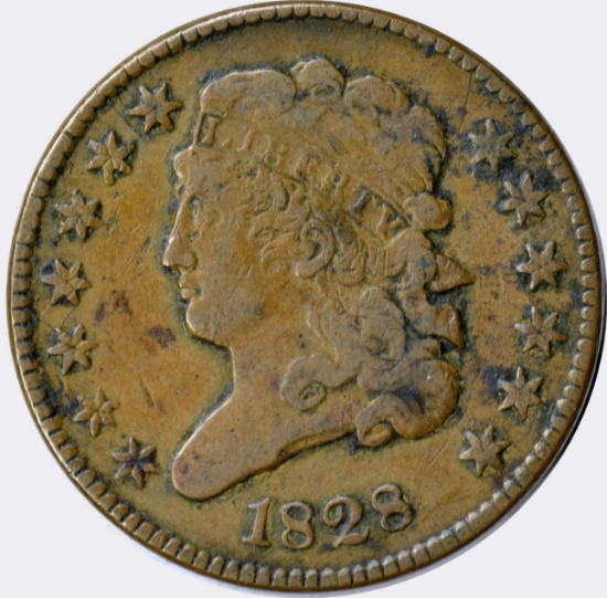 1828 HALF CENT