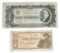 RUSSIA - TWO (2) NOTES - 1937 ONE CHERVONETZ + 1938 ONE RUBLE