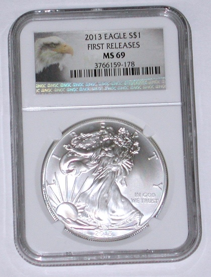 2013 SILVER EAGLE - NGC MS69 - FIRST RELEASES
