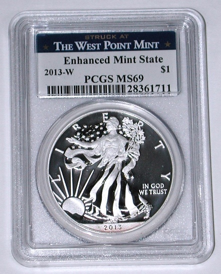 2013-W SILVER EAGLE - PCGS MS69 - ENHANCED MINT STATE