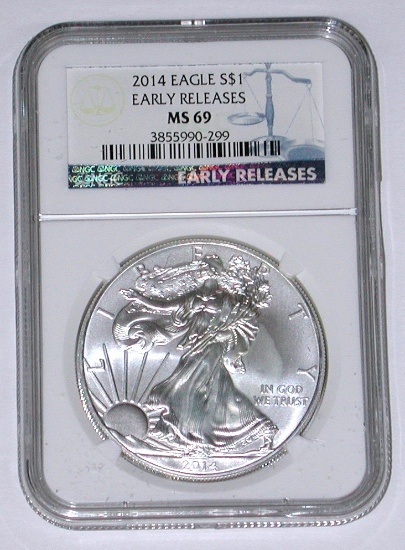 2014 SILVER EAGLE - NGC MS69 - EARLY RELEASES
