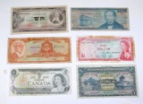 6 WORLD NOTES - CANADA, CARIBBEAN, TRINIDAD & TOBAGO, JAPAN, HAITI, MEXICO