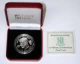 BRITISH VIRGIN ISLANDS - 2013 STERLING SILVER JFK $10 PROOF