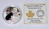 CANADA - 2014 BABY ANIMALS: ATLANTIC PUFFIN $20 SILVER COIN with COA