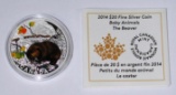 CANADA - 2014 BABY ANIMALS: BEAVER $20 SILVER COIN with COA