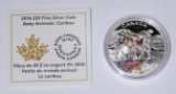 CANADA - 2016 BABY ANIMALS: CARIBOU $20 SILVER COIN with COA