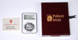 ISLE of MAN - 2010 SILVER HIGH RELIEF 15th ANNIVERSARY ANGEL - NGC GEM PROOF