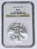 2009 SILVER EAGLE - NGC MS69