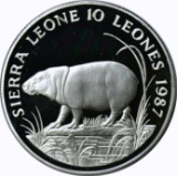SIERRA LEONE - 1987 PROOF 10 LEONES