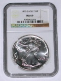 1990 SILVER EAGLE - NGC MS69