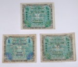 GERMANY - THREE (3) SERIES 1944 MILITARY PAYMENT CERTIFICATES