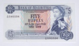 MAURITIUS - FIVE RUPEES NOTE