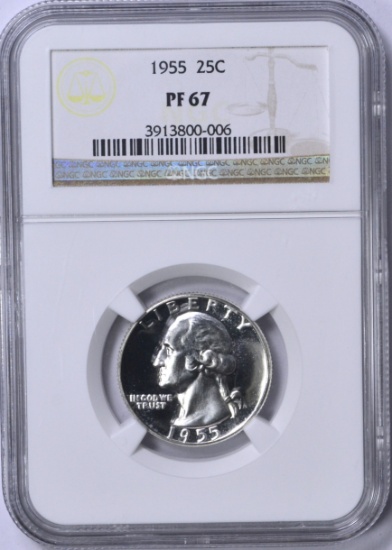 1955 WASHINGTON QUARTER - NGC PF67