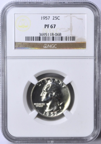 1957 WASHINGTON QUARTER - NGC PF67