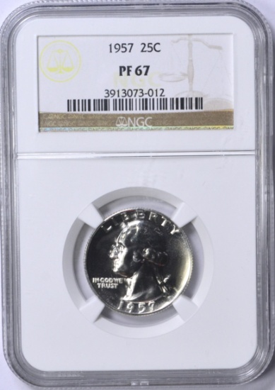 1957 WASHINGTON QUARTER - NGC PF67