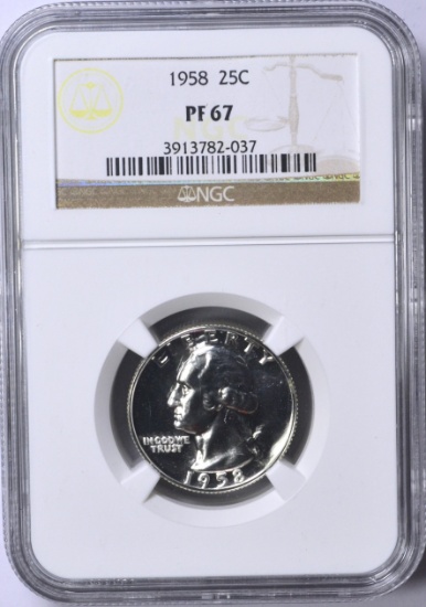 1958 WASHINGTON QUARTER - NGC PF67