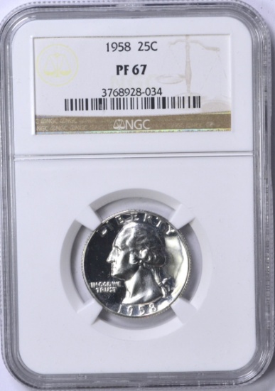 1958 WASHINGTON QUARTER - NGC PF67