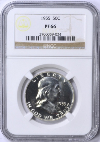 1955 FRANKLIN HALF - NGC PF66