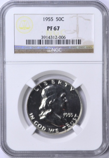 1955 FRANKLIN HALF - NGC PF67