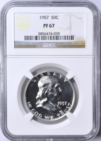 1957 FRANKLIN HALF - NGC PF67