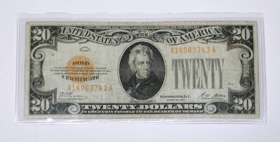 1928 $20 GOLD CERTIFICATE