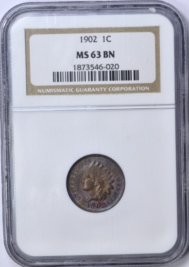 1902 INDIAN CENT - NGC MS63 BN