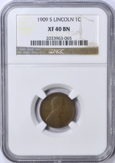 1909-S LINCOLN CENT - NGC XF40