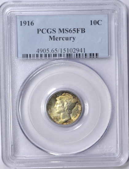 1916 MERCURY DIME - PCGS MS65 FULL BANDS