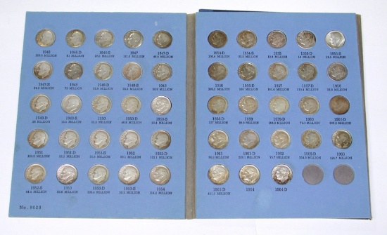 CIRCULATED SET of SILVER ROOSEVELT DIMES in ALBUM - 48 COINS