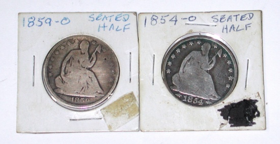 TWO (2) SEATED LIBERTY HALVES - 1854-O & 1859-O