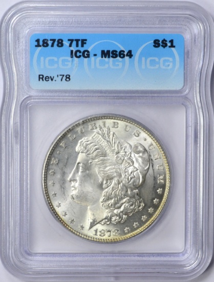 1878 7TF REVERSE of '78 MORGAN DOLLAR - ICG MS64