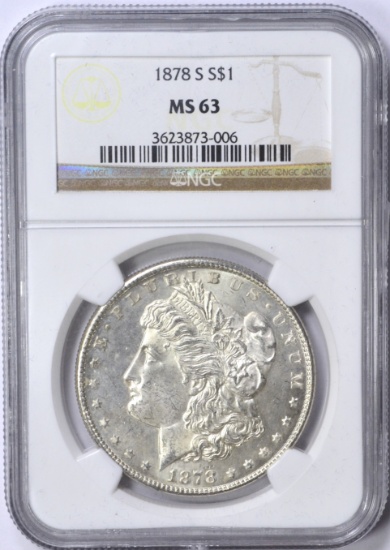 1878-S MORGAN DOLLAR - NGC MS63