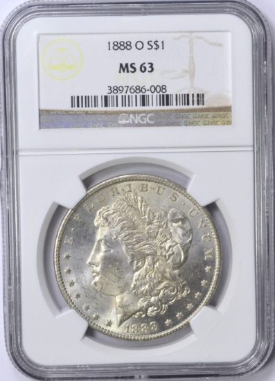 1888-O MORGAN DOLLAR - NGC MS63