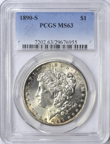 1890-S MORGAN DOLLAR - PCGS MS63