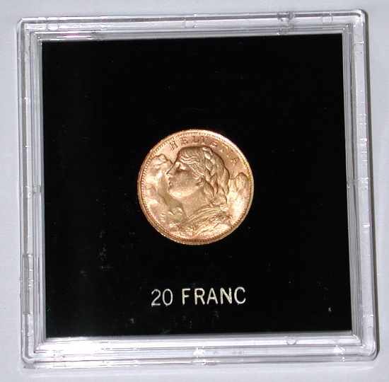 SWITZERLAND - GOLD 1935 20 FRANCS
