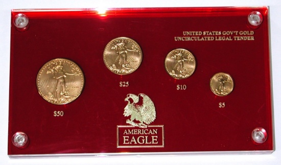 2000 FOUR-COIN GOLD EAGLE SET in HOLDER - 1.85 TROY OUNCES TOTAL