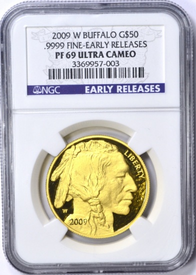 2009-W ONE OUNCE $50 GOLD BUFFALO - NGC PF69 ULTRA CAMEO - EARLY RELEASES