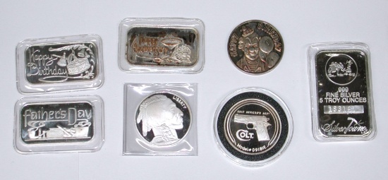 11 TROY OUNCES of .999 FINE SILVER ROUNDS & BARS