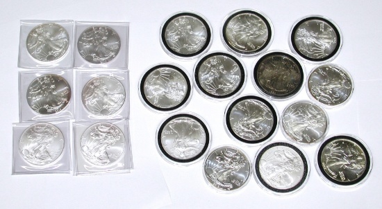 19 SILVER EAGLES - UNCIRCULATED