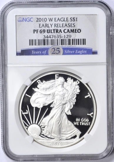 2010-W PROOF SILVER EAGLE - NGC PF69 ULTRA CAMEO - EARLY RELEASES