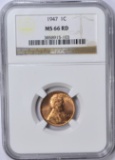 1947 LINCOLN CENT - NGC MS66 RED