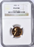 1953 LINCOLN CENT - NGC PF67 RED