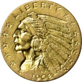 1908 $2.50 INDIAN HEAD GOLD PIECE