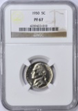 1950 JEFFERSON NICKEL - NGC PF67