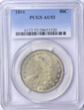 1818 BUST HALF - PCGS AU53